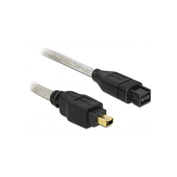 DELOCK FireWire-Kabel FW400 4Pin - FW800 9Pin StSt 2.00