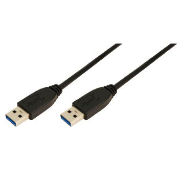 LogiLink USB Kabel A - A StSt 3.00m schwarz