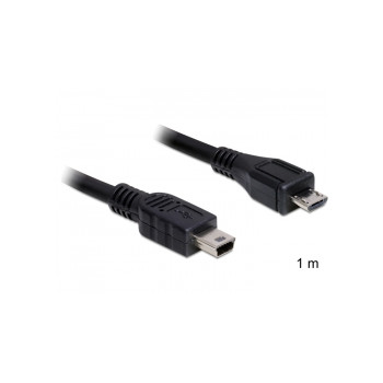 DELOCK USB Kabel Micro-B - Mini-B StSt 1.00m sw