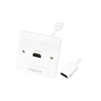 LogiLink HDMI Adapter, wall socket, 1-port, white