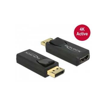 DELOCK Displayport Adapter DP - HDMI StBu 4K Aktiv schwarz