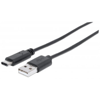 MANHATTAN USB Kabel 2.0 C - A StSt 1.00m schwarz