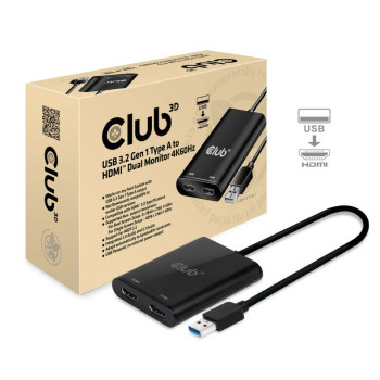 Club3D Adapter USB 3.1 Typ A 2x HDMI 2.0 4K60Hz akt.StBu retail