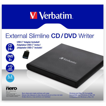DVW Verbatim ext. Slimline USB2.0 CDDVD Brenner inkl. Nero extern retail