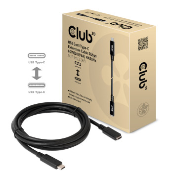 Club3D Kabel USB 3.2 Typ C 1m Verlängerung 5Gbps StBu retail