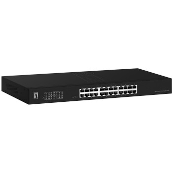 LevelOne Switch 24x GE GEU-2431 19\" Rack Mount Kit Nie zarządzany Gigabit Ethernet (10 100 1000) 1U Czarny