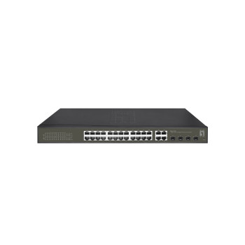 LevelOne GES-2128P łącza sieciowe Zarządzany L2 Gigabit Ethernet (10 100 1000) Obsługa PoE Czarny