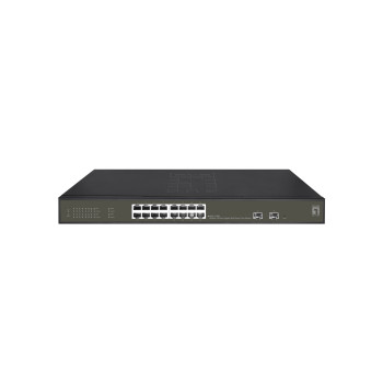 LevelOne GES-2118P łącza sieciowe Zarządzany L2 Gigabit Ethernet (10 100 1000) Obsługa PoE Czarny