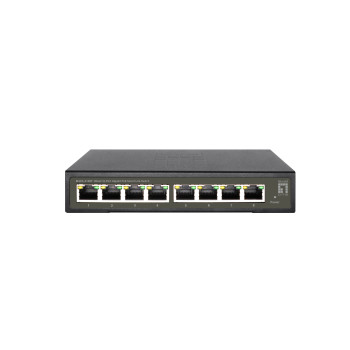LevelOne GES-2108P łącza sieciowe Zarządzany L2 Gigabit Ethernet (10 100 1000) Obsługa PoE Czarny