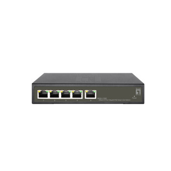 LevelOne GES-2105P łącza sieciowe Zarządzany L2 Gigabit Ethernet (10 100 1000) Obsługa PoE Czarny