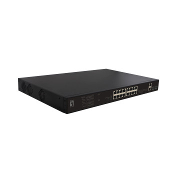 LevelOne FGP-2031 łącza sieciowe Nie zarządzany Fast Ethernet (10 100) Obsługa PoE 1U Czarny