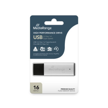 MediaRange USB-Stick USB 3.0 high performance 16GB alu