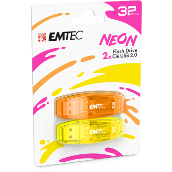 EMTEC USB-Stick 32 GB C410 USB 2.0 Neon Colored 2er Pack