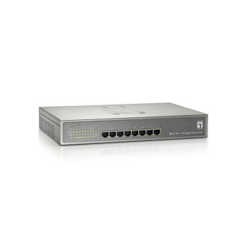 LevelOne GEP-0821 łącza sieciowe Gigabit Ethernet (10 100 1000) Obsługa PoE Szary