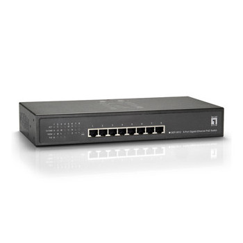LevelOne GEP-0812 łącza sieciowe Nie zarządzany L2 Gigabit Ethernet (10 100 1000) Obsługa PoE Czarny