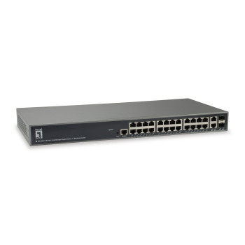 LevelOne GEL-2681 łącza sieciowe Zarządzany L3 Gigabit Ethernet (10 100 1000) Czarny