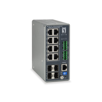 LevelOne IGP-1271 łącza sieciowe Zarządzany L3 Gigabit Ethernet (10 100 1000) Obsługa PoE Szary