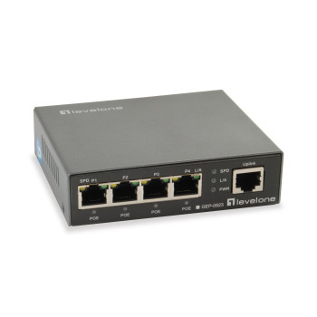 LevelOne GEP-0523 łącza sieciowe Gigabit Ethernet (10 100 1000) Obsługa PoE Czarny