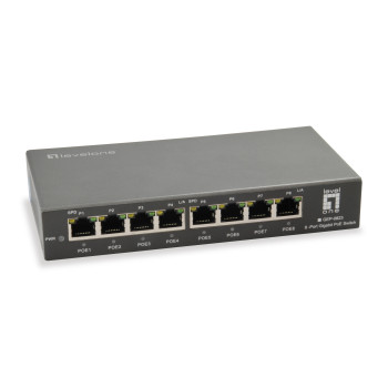 LevelOne GEP-0823 łącza sieciowe Gigabit Ethernet (10 100 1000) Obsługa PoE Czarny