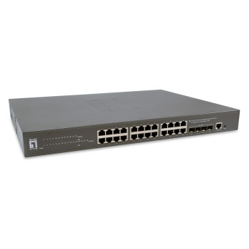 LevelOne GTP-2871 łącza sieciowe Zarządzany L3 Gigabit Ethernet (10 100 1000) Obsługa PoE Szary