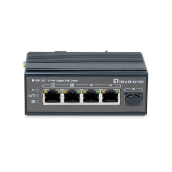 LevelOne IGP-0501 łącza sieciowe Gigabit Ethernet (10 100 1000) Obsługa PoE Czarny