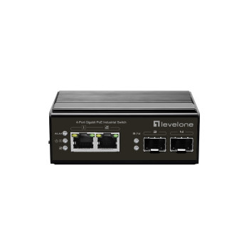 LevelOne IGP-0432 łącza sieciowe Nie zarządzany Gigabit Ethernet (10 100 1000) Obsługa PoE Czarny