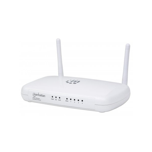 Manhattan 525541 router bezprzewodowy Fast Ethernet Dual-band (2.4 GHz 5 GHz) Biały Manhattan 525541 router bezprzewodowy Fast Ethernet Dual-band (2.4 GHz 5 GHz) Biały