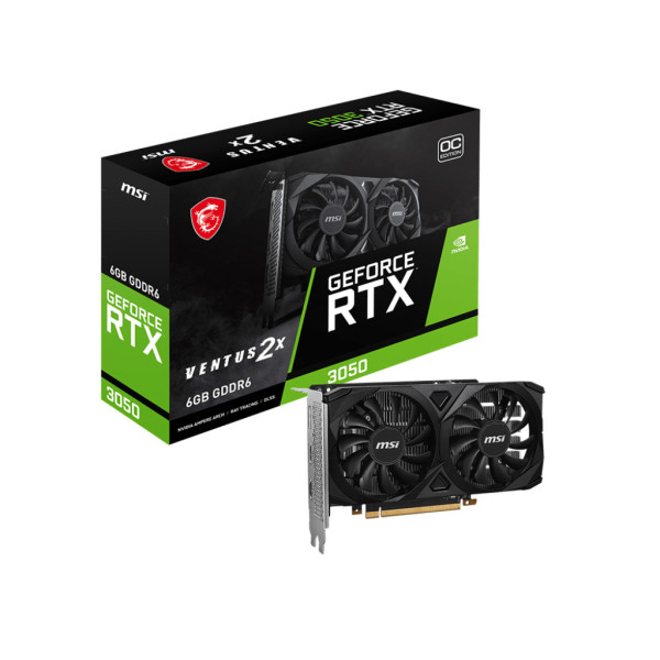 MSI Geforce RTX 3050 VENTUS 2X 6G OC NVIDIA 6 GB GDDR6 MSI Geforce RTX 3050 VENTUS 2X 6G OC NVIDIA 6 GB GDDR6
