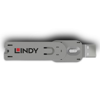 Lindy 40624 bloker portów Klucz blokady portu USB Typu-A Biały Kopolimer akrylonitrylo-butadieno-styrenowy (ABS) 1 szt.