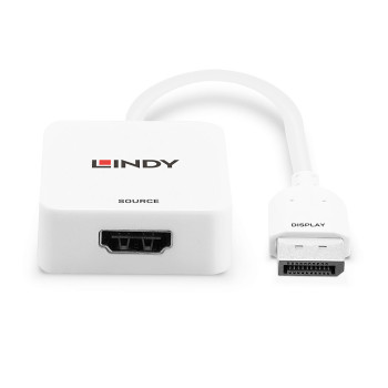 Lindy 38303 adapter kablowy 0,095 m HDMI Typu A (Standard) DisplayPort Biały