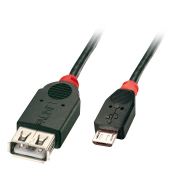 Lindy 31936 kabel USB 1 m USB 2.0 Micro-USB B USB A Czarny
