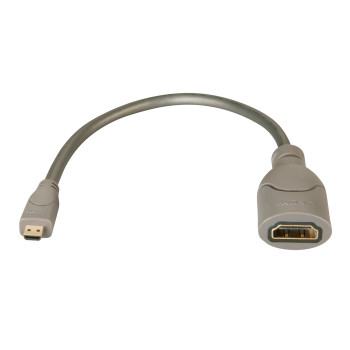 Lindy 41298 kabel HDMI 0,15 m HDMI Typu D (Micro) HDMI Typu A (Standard) Szary