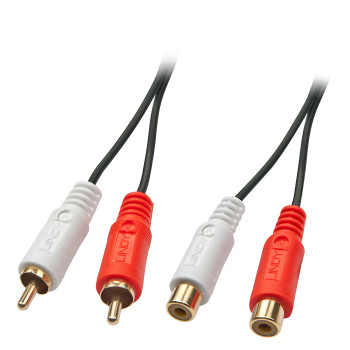 Lindy 35673 kabel audio 5 m 2 x RCA Czarny, Czerwony, Biały