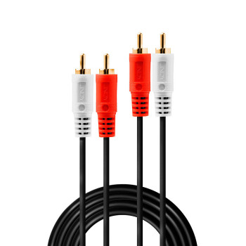 Lindy 35666 kabel audio 20 m 2 x RCA Czarny, Czerwony, Biały