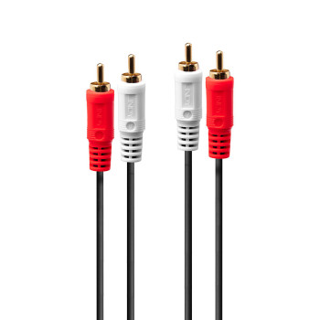 Lindy 35662 kabel audio 3 m 2 x RCA Czarny, Czerwony, Biały