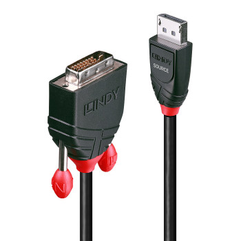 Lindy 41493 adapter kablowy 5 m DVI-D DisplayPort Czarny