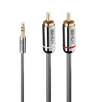 Lindy 35334 kabel audio 2 m 3.5mm 2 x RCA Antracyt