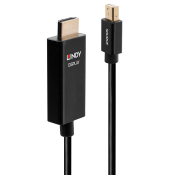 Lindy 40922 adapter kablowy 2 m Mini DisplayPort HDMI Typu A (Standard) Czarny