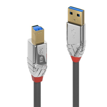 Lindy 36660 kabel USB 0,5 m USB 3.2 Gen 1 (3.1 Gen 1) USB A USB B Chrom, Szary