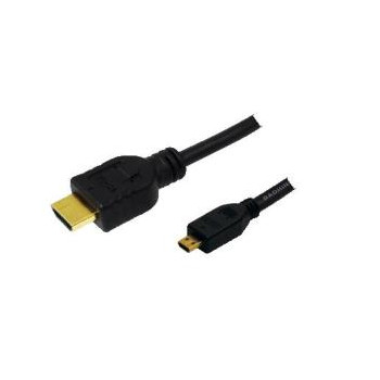 LogiLink HDMI-Kabel Ethernet A - micro D StSt 1.50m bk