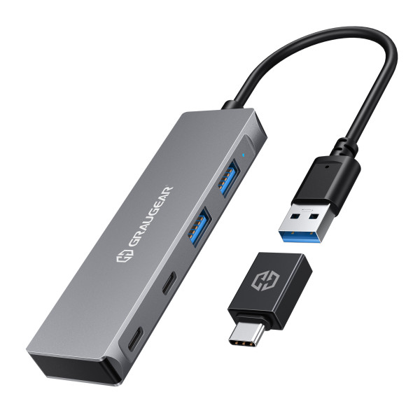 GRAUGEAR USB-HUB 4x USB 3.0, 2x Type-C und 2x Type-A retail GRAUGEAR USB-HUB 4x USB 3.0, 2x Type-C und 2x Type-A retail