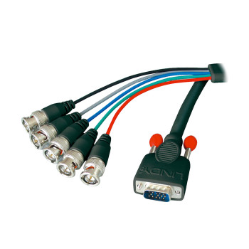 Lindy 31562 adapter kablowy 1,8 m VGA (D-Sub) 5 x BNC Czarny