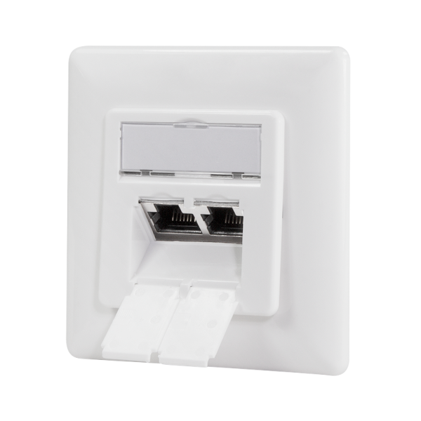 LogiLink Cat.6A Netzwerkdose UP2x RJ45 geschirmt,signalweiß LogiLink Cat.6A Netzwerkdose UP2x RJ45 geschirmt,signalweiß