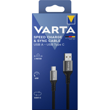 Varta Kabel Speed Charge Sync USB A to C 2 Meter