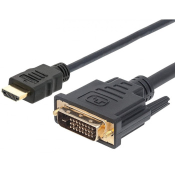 Techly 1.0m HDMI - DVI-D M M 1 m Czarny