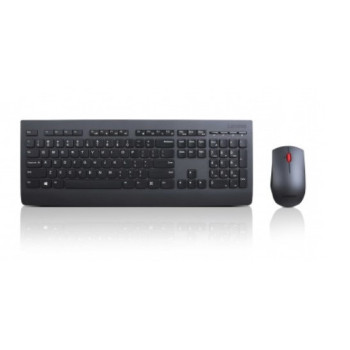 Lenovo 4X30H56823 klawiatura Dołączona myszka RF Wireless Hiszpański Czarny
