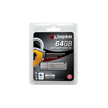 Kingston Technology DataTraveler Locker+ G3 64GB pamięć USB USB Typu-A 3.2 Gen 1 (3.1 Gen 1) Srebrny