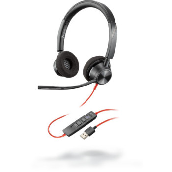 POLY 3320 Zestaw słuchawkowy Przewodowa Opaska na głowę Połączenia muzyka USB Typu-A Czarny