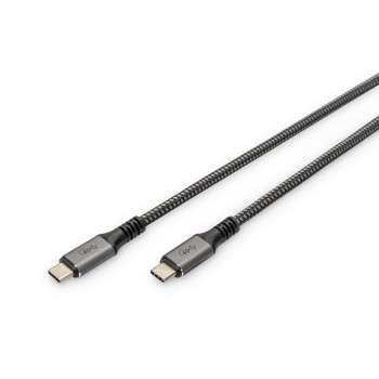 Kabel połączeniowy DIGITUS PREMIUM USB 4.0 Typ USB C/USB C M/M 40Gbps PD 3.0 100W 8K 60Hz czarny nylon 1m