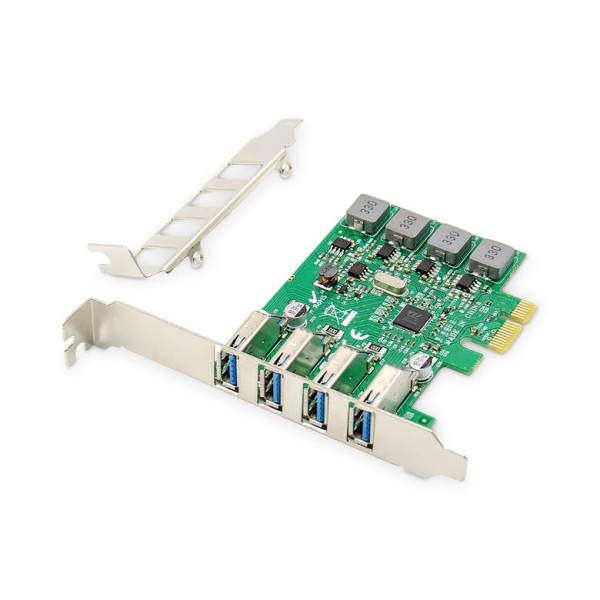 Kontroler USB 3.0 DIGITUS PCIe, 4x USB 3.0, Low Profile, Chipset VL805 Kontroler USB 3.0 DIGITUS PCIe, 4x USB 3.0, Low Profile, Chipset VL805
